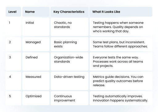 Test Maturity Model (TMM) in Software Testing 2025 Guide